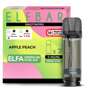 Elf Bar Elfa 2x 600 Züge Peach Apple 0mg