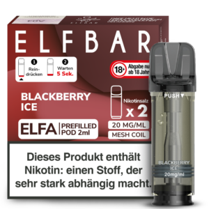 Elf Bar Elfa 2x 600 Züge Blackberry Ice