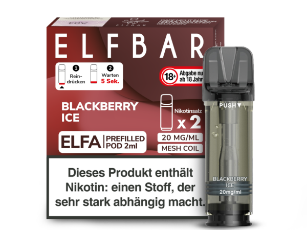 Elf Bar Elfa 2x 600 Züge Blackberry Ice