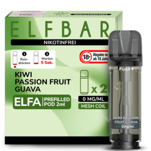 Elf Bar Elfa 2x 600 Züge Kiwi Passion Fruit Guave 0mg