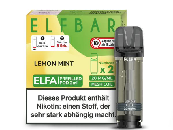 Elf Bar Elfa 2x 600 Züge Lemon Mint