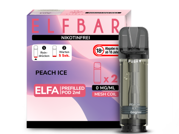 Elf Bar Elfa 2x 600 Züge Peach Ice / Juicy Peach 0mg