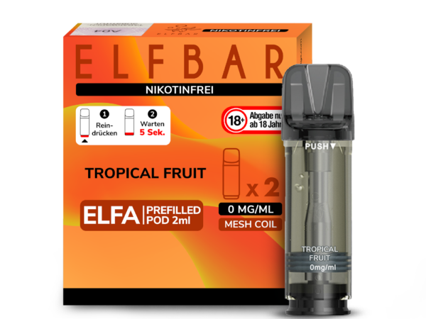 Elf Bar Elfa 2x 600 Züge Tropical Fruits 0mg