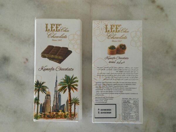 LeeChoc Chocolate - Kunafa Chocolate 200g