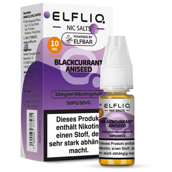 Elf Bar ElfLiq - Liqiud - 10mg - Blackcurrant Aniseed