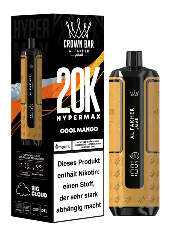 Alfakher 20k Crown Bar Hypermax Cool Mango