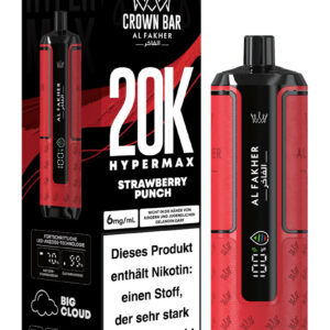 Alfakher 20k Crown Bar Hypermax Strawberry Punch