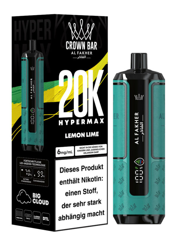 Alfakher 20k Crown Bar Hypermax Lemon Lime