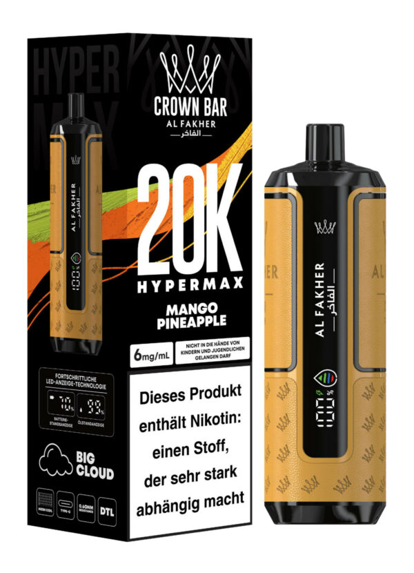 Alfakher 20k Crown Bar Hypermax Mango Pineapple