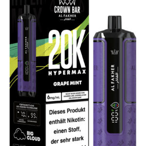 Alfakher 20k Crown Bar Hypermax Grape Mint