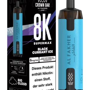 Alfakher 8k Crownbar Supermax Blackcurrant Ice