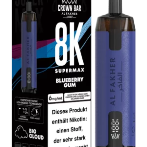 Alfakher 8k Crown Bar Supermax Blueberry Gum